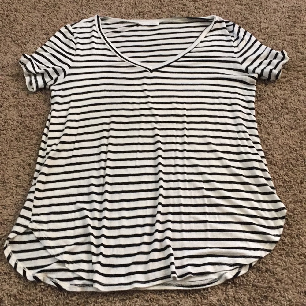 Black and white striped boutique top